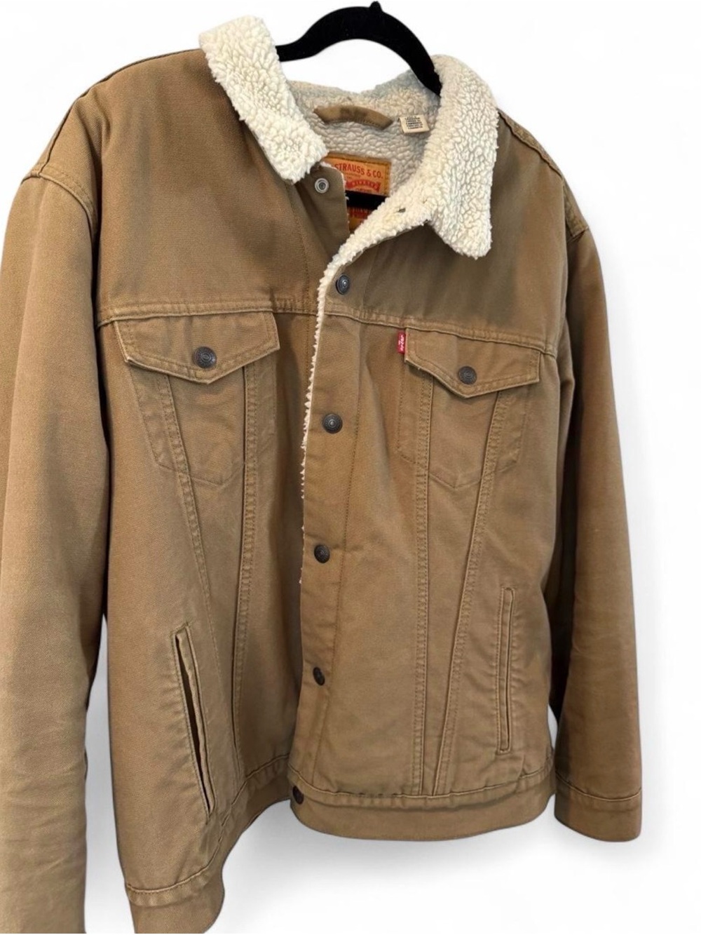 Levi's tan sherpa-collar winter trucker jacket